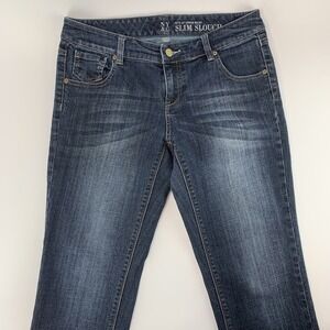 NY & C Womens Size 6 Jeans Sits At Lower Waist Slim Slouch Straight Blue Denim